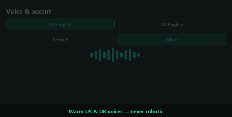 Live English conversation with an AI conversation partner in real time
